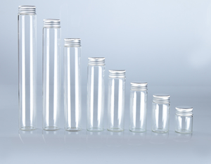 Frasco de Medicina Pequeño Hecho a Medida, 30 mm de Diámetro, Borde Plano Enrollado, Tapa de Aluminio Plateada Mate con Rosca, Tubo de Ensayo de Vidrio - Product Image 3