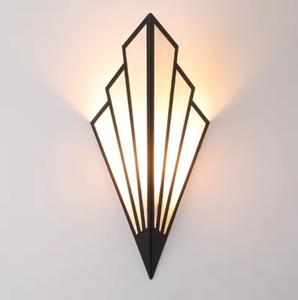 Lusso nordico semplice muro luce creativa a forma di ventaglio corpo in ferro <span class=keywords><strong>per</strong></span> Hotel corridoio portico camera da letto - Product Image 4