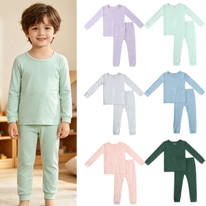 Maßgefertigtes Bambus-Kinderpyjama-Set Langarm Frühling Herbst Jungen Mädchen Schlafanzug RTS Bambus-Kleidung Kinder-Pyjama-Set Großhandel - Product Image 1