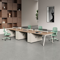 Poste de travail modulaire moderne pour 4 à 6 personnes, espace ouvert, bureau de coworking, ensemble de bureaux pour le personnel de bureau