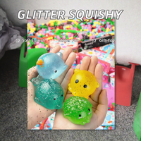 Grandes boules anti-stress sensorielles moelleuses et scintillantes en forme d'animaux Kawaii, jouets Mochi Squishy amusants et doux en plastique, promotionnels