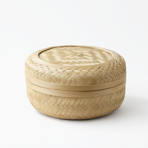 Boîte de rangement à thé en bambou tissé à la main avec couvercle, boîte à thé respirante pour la cérémonie du thé, cadeau - Product Image 2