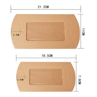 Boîte à coussin QY blanche, marron, noire avec fenêtre, en papier kraft, pour emballage cadeau de Noël, petites boîtes à bonbons, boîte d'emballage pliable