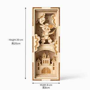 Sujetalibros de Madera en Capas con Diseño de Escena de <span class=keywords><strong>Cuento</strong></span> de Hadas Cortado con Láser para Decoración de Estanterías y Soporte de Libros en el Hogar/Estudio - Product Image 5