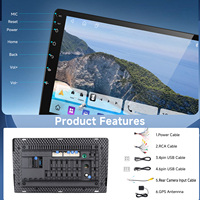 Podofo 9 inç Çift Din 2+64GB Android Araç Teybi Kablosuz Carplay/Android Auto Dokunmatik Ekran WiFi BT GPS FM/RDS Radyo USB OEM