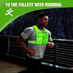 Échantillon gratuit Gilet de course réfléchissant avec bouteille d'hydratation, ceinture ajustable et matériau respirant, sac de poitrine, support de téléphone - Product Image 3