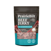 Grosir Food Grade kustom dicetak ritsleting datar plastik Ziplock kering daging Biltong kemasan makanan tas sapi dendeng kemasan