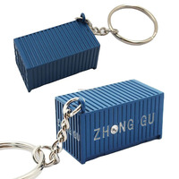 Porte-clés en alliage de zinc 3D en forme de conteneur, mini pendentif conteneur maritime, décoration de sac et de voiture, souvenir logistique, cadeau
