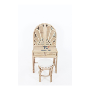 Meilleure vente table de maquillage pour enfants en rotin table de maquillage pour bébé avec miroir meubles de chambre à coucher pour enfants ensemble - Product Image 2