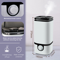 Humidificateur ultrasonique à brume froide électrique classique de 4,5 L avec remplissage par le haut, en matériau PP, garantie 1 an, pour usage domestique et hôtelier