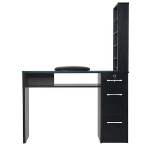 Bàn làm móng chất lượng cao có ngăn kéo, kệ, mặt kính, nội thất salon tùy chỉnh, bàn trang điểm, bàn làm móng tay - Product Image 2