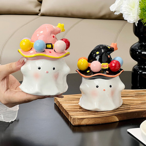 ชุดส้อมจิ้มขนมสุดสร้างสรรค์สำหรับใช้ในบ้านส้อมสแตนเลสผลไม้วิเศษส้อมขนาดเล็กกล่องเก็บของเซรามิกชั้นสูงมีความยืดหยุ่น - Product Image 2