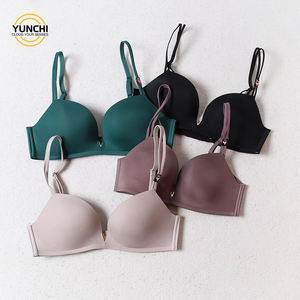 YUNCHI V-013 Zelfklevende siliconen bh voor dames, sexy element met lintjes, zwart naadloze bh, volwassen gebreide bh - Product Image 1