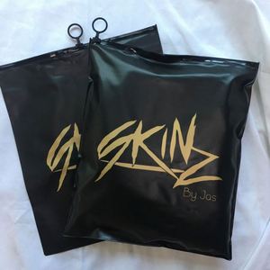 Custom <b>Black</b> PVC Ziplock Bag Frosted Plastic Appearal Clothing Packaging Moisture-Proof and for <b>Socks</b> and Shoes - Product Image 2