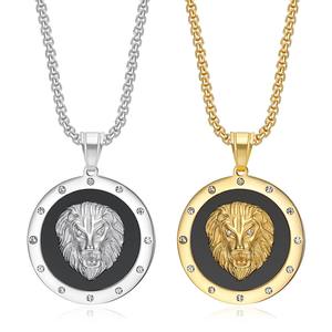 Hip-hop Fashion Stainless Steel 18K Gold-plated <strong>lion</strong> Head <strong>Pendant</strong>, Elegant and Personalized Necklace, Birthday Gift - Product Image 1