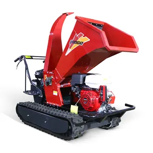 Tracked Wood Chipper Shredder Machine With 15hp Electric Handle Forestry Mulcher For Sale