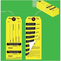 Étiquettes de bagages jaunes avec cordon élastique, étiquettes d'identification de bagages en 8 parties pour hôtels et services de valet