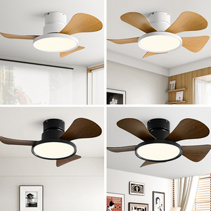 <b>Ceiling</b> <b>Fan</b> With Led Light 220V Flush Mount For Bedroom Study Quiet Operation Fixed Blade Design - Product Image 1