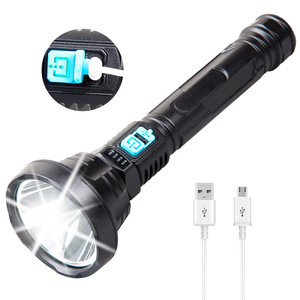 Flashlight Rechargeable USB Led Xpe Outdoor Strong Light With <b>Dimmer</b> And Battery Indicator - Product Image 1