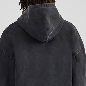 Sudadera con capucha lavada con cremallera Vintage para hombre Sudadera con capucha lavada con ácido de algodón 100% Cierre de cremallera y logotipo bordado personalizado Sudadera con capucha lavada con ácido - Product Image 4