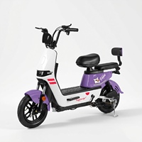 Vélo électrique élégant et portable de 500 W, 14 pouces, avec double frein à tambour et dossier, idéal pour les courses sur de courtes distances