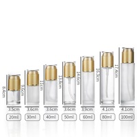 Flacon cosmétique en verre givré transparent de 30 ml pour crème pour le visage, bouchon à vis, logo personnalisé, emballage imprimé à l'écran