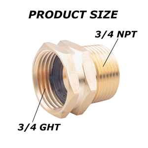 Connecteurs raccords de tuyauterie connecteur rapide d'eau raccords de tuyau d'arrosage en laiton Copthread Adapterction GTH NPT chine mâle 3/4 pouces - Product Image 3