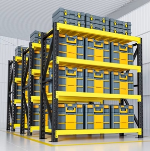 Système d'étagères de stockage en acier léger à 5 niveaux avec protection contre la corrosion, unités empilables, rayonnage métallique pour entrepôt - Product Image 5