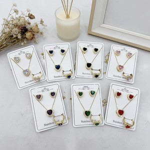 Set da <span class=keywords><strong>Donna</strong></span> in Stile Collezione Famiglia d'Amore a Forma di Cuore, Placcato in Ottone Nichelato e Oro, Vendita Transfrontaliera di Successo - Product Image 1