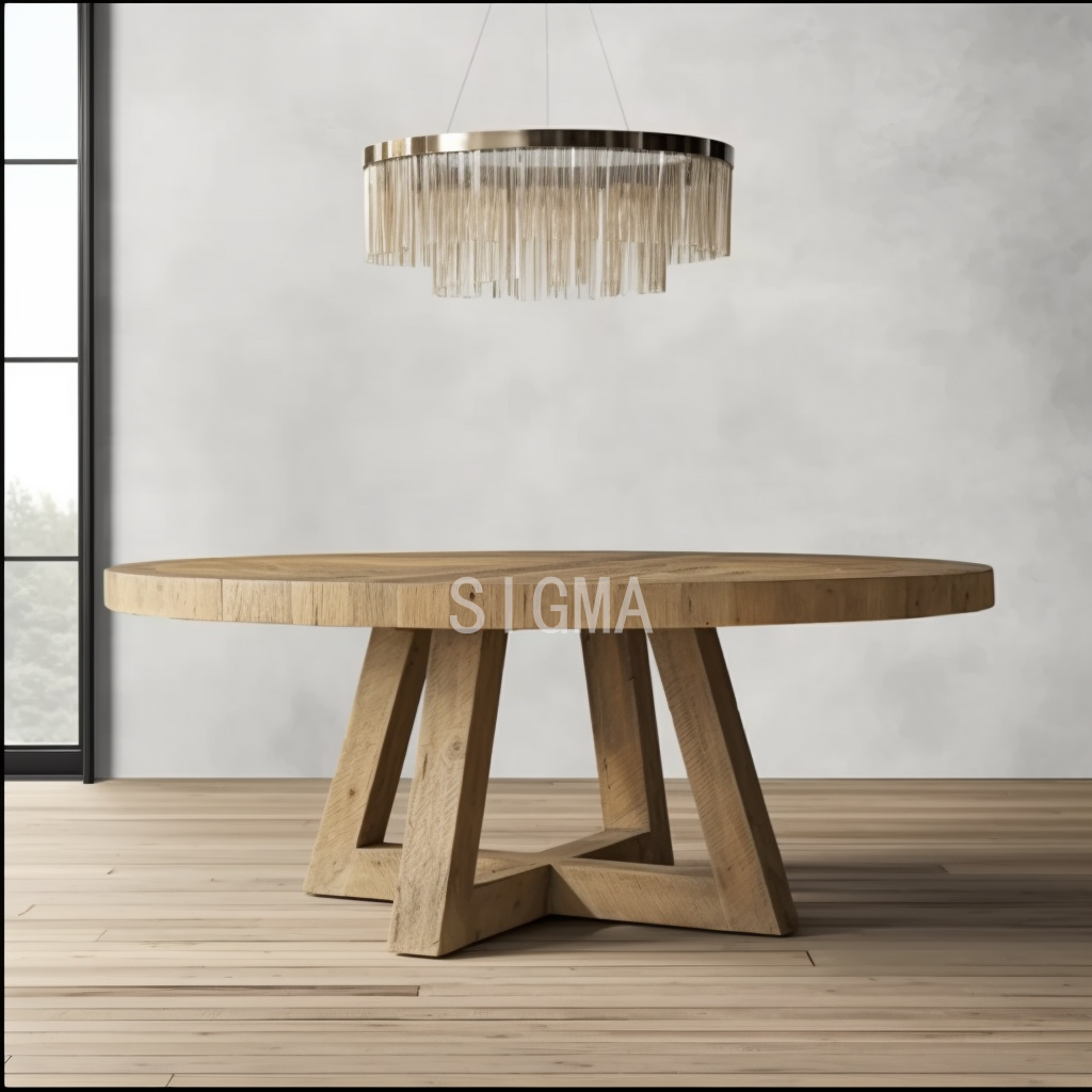 Wholesale Round Dining Table Luxury Wooden  Restaurant Furniture Popular Dining Room Table Sets