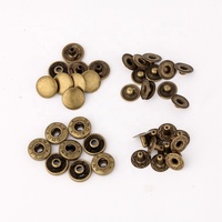 Botones Magnéticos Redondos de Cobre de Alta Calidad de 15 mm, de Cuatro Partes, para Abrigos, Prendas de Vestir y Bolsos