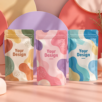 Sacs Mylar personnalisés Packfortune avec logo, vente en gros, pochettes scellées sur 3 côtés, sacs en plastique avec fenêtre, fermeture éclair, emballage pour tabac à fond plat