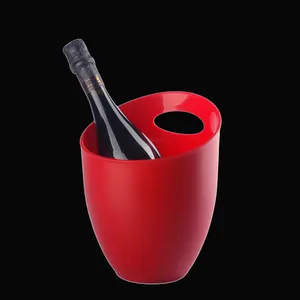 Promotion Big Plastic Champagner Eis kübel 3L Kunststoff roter Eis kübel Kühler halter für Ktv Bar