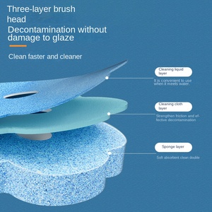 מברשת טואלט פלסטיק חד פעמי עם מוט ארוך לשימוש ביתי כולל ראש מברשת ניקוי נוזל - Product Image 2