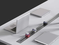 Cuisine industrielle 30A Mobile LED Encastré Surface Track Socket 3 Gang Power UK Plug & Sockets 60CM Power Strip