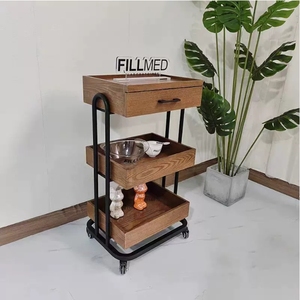 Three Tier Beauty Salon Trolley Stainless Beauty Salon Home Makeup Tattoo Locker Salon Rolling Storage Trolley With Drawers - Product Image 5