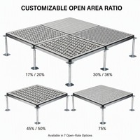 Panneau de plancher surélevé perforé en acier moderne antistatique à haut taux de ventilation pour centre de données et salle de serveurs