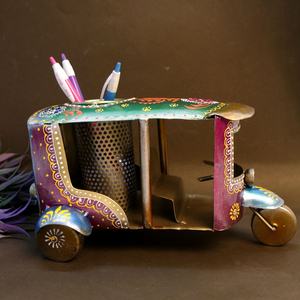 Iron Auto Pen Stand Holder, Handcrafted <b>Car</b> Shaped Desk Organizer, Decorative Office <b>Table</b> Pen Holder & Gift Item - Product Image 3