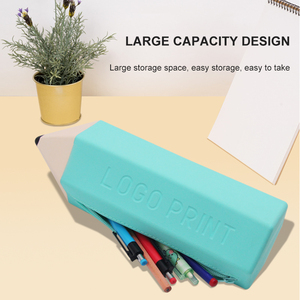 <b>School</b> Supplies for Students Stationery Flexible Custom Silicone Pencil case Pouch Crayon Shaped <b>Bag</b> Pencil case with logo - Product Image 3