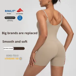 <span class=keywords><strong>Tuta</strong></span> Sportiva <span class=keywords><strong>Donna</strong></span> NLLIT con Spalline, Effetto Nudo, Imbottiture sul Petto, <span class=keywords><strong>Aderente</strong></span> in Nylon Spandex, Lunghezza Corta, per Fitness e Yoga - Product Image 1