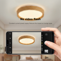 Vente en gros OEM&ODM, éclairage de plafond moderne pour intérieur, forme ronde, boîtier en PVC et bois, lampe de plafond LED 12W 24W 39W pour usage domestique
