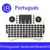 Mouse Udara Nirkabel 2.4G Keyboard Lampu Latar 7 Warna dengan Touchpad untuk Laptop Android TV Box Keyboard Mini I8 Isi Ulang