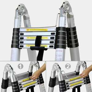 <span class=keywords><strong>Escalera</strong></span> Telescópica de <span class=keywords><strong>3</strong></span>.2 m, <span class=keywords><strong>Escalera</strong></span> Plegable, Escalones de Trabajo, Escaleras Domésticas de Aluminio Modernas con Pasamanos, <span class=keywords><strong>3</strong></span> <span class=keywords><strong>Metros</strong></span> 30 cm - Product Image 3