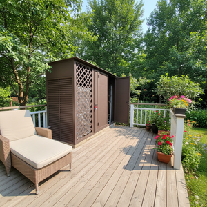 Abri de rangement multifonctionnel en alliage d'aluminium thermolaqué, résistant aux intempéries, au soleil, écologique, durable et robuste - Product Image 6