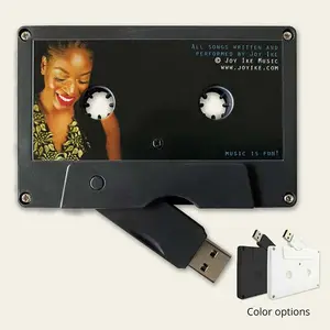 Atacado música em branco preto branco retro fita cassete de áudio mixtape unidade flash usb