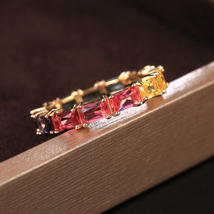 Rainbow Color Design Ring Classic Finger Ring for Women - Product Image 3