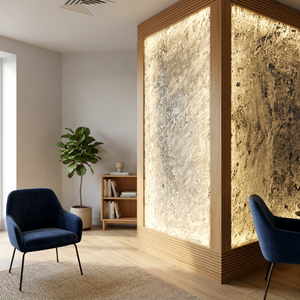 Lámina de Piedra Natural Pulida Ecológica Triton Stones, Revestimiento de Piedra Fino y Flexible Translúcido, Bloque de Pizarra de 122x244cm, Premium 5+ - Product Image 2