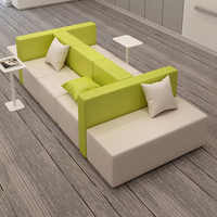Conjunto de Sofá Esquinero Modular de Cuero Moderno, Elegante, Extensible y Convertible, para Hospital, Oficina, Sala de Estar, Hotel, Salón, en Tela