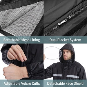 <span class=keywords><strong>Cape</strong></span> <span class=keywords><strong>de</strong></span> <span class=keywords><strong>pluie</strong></span> universelle respirante, durable, élégante, à capuche, imperméable, pliable en polyester pour la conduite <span class=keywords><strong>de</strong></span> vélo électrique, la randonnée et les activités <span class=keywords><strong>de</strong></span> plein air - Product Image 3