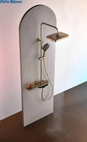 Olife Banos or Tiktok tendance salle de bain Gunmetal Piano clé numérique Led cascade pluie robinet de douche chaud froid ensemble de douche
